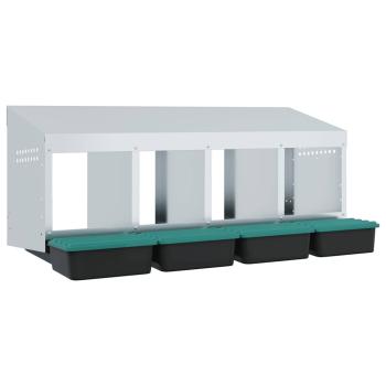 Hühner-Nistkasten 4 Fächer Wandmontage Verzinkter Stahl