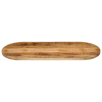 Tischplatte 80x40x2,5 cm Oval Raues Massives Mangoholz