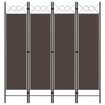 ARDEBO.de - 4-tlg. Raumteiler Braun 160 x 180 cm