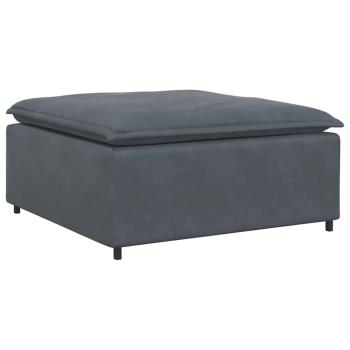 Modulares Sofa mit Fu?hocker Kissen Samt Dunkelgrau