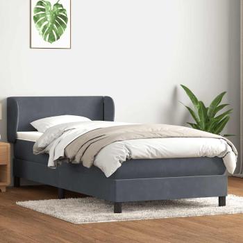 Boxspringbett mit Matratze Dunkelgrau 80x210 cm Samt