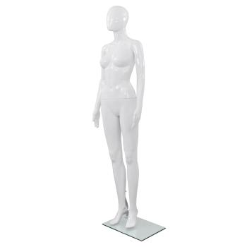 ARDEBO.de - Weibliche Schaufensterpuppe mit Glassockel Weiß 175 cm