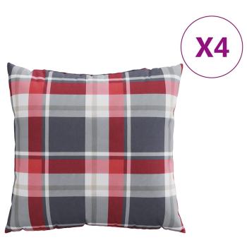 Sofakissen 4 Stk. Rot Karomuster 40x40 cm Stoff
