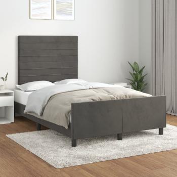 ARDEBO.de - Bettgestell ohne Matratze Dunkelgrau 120x190 cm Samt