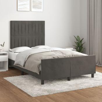 ARDEBO.de - Bettgestell ohne Matratze Dunkelgrau 120x190 cm Samt