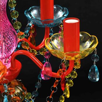 Kronleuchter 5 Glühbirnen Mehrfarbig