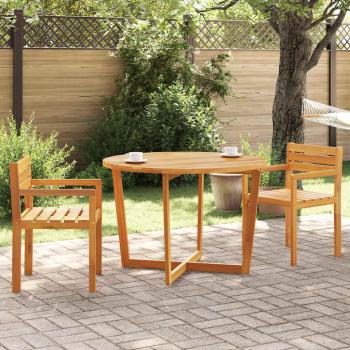 Garten-Esstisch Rund Ø110x75 cm Massivholz Akazie