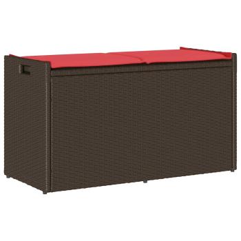 ARDEBO.de - Outdoor-Sitzbank mit Stauraum und Kissen Braun 100 cm