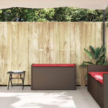 Outdoor-Sitzbank mit Stauraum und Kissen Braun 100 cm