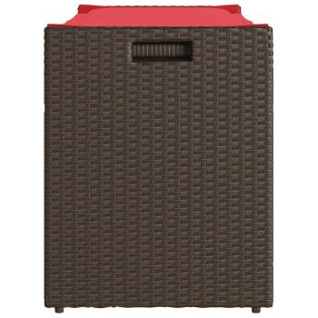 Outdoor-Sitzbank mit Stauraum und Kissen Braun 100 cm