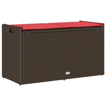 Outdoor-Sitzbank mit Stauraum und Kissen Braun 100 cm