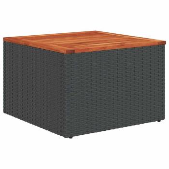 11-teiliges Gartensofa-Set mit Kissen, schwarzes Polyrattan