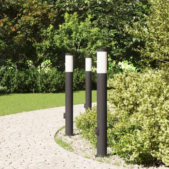 Pollerleuchten mit Auslass 3er 80 cm Edelstahl IP44