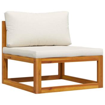 3-tlg. Garten-Lounge-Set mit Creme-Kissen Massivholz Akazie