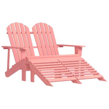 ARDEBO.de - Adirondack-Gartenbank 2-Sitzer mit Fu?teil Tannenholz Rosa