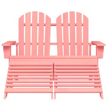 Adirondack-Gartenbank 2-Sitzer mit Fu?teil Tannenholz Rosa