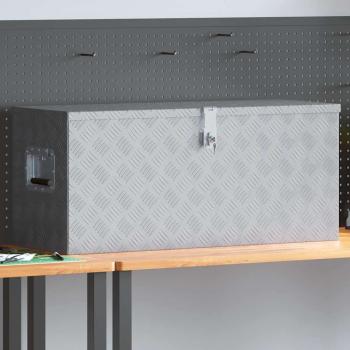 ARDEBO.de - Aluminiumkiste 90,5×35×40 cm Silbern