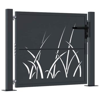 Gartentor Anthrazit 100x100 cm Stahl Gras-Design