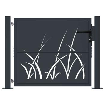 Gartentor Anthrazit 100x100 cm Stahl Gras-Design