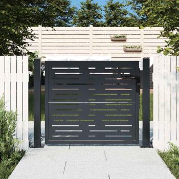 ARDEBO.de - Gartentor Anthrazit 100x75 cm Stahl Quadratisches Design