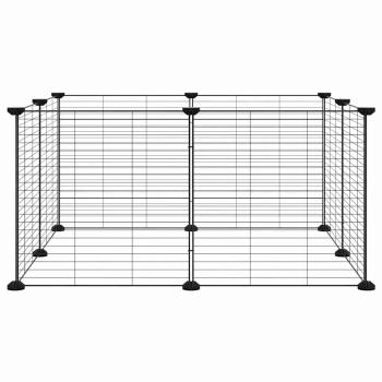 8-Panel-Haustierkäfig Schwarz 70x70x35 cm Stahl