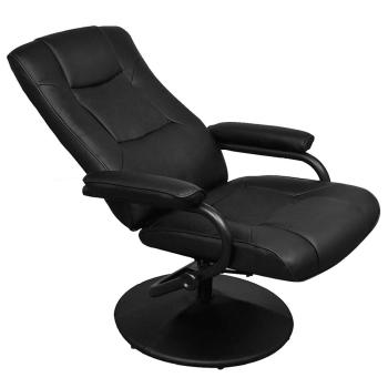 TV-Sessel mit Fu?hocker Schwarz Kunstleder