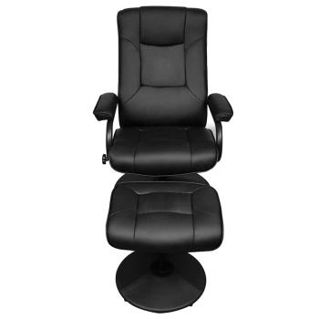 TV-Sessel mit Fu?hocker Schwarz Kunstleder