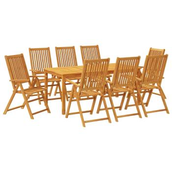 9-tlg. Garten-Essgruppe 180x90x75 cm Massivholz Akazie