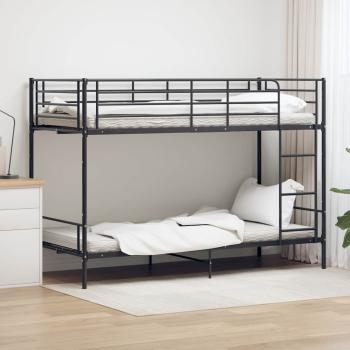 ARDEBO.de - Etagenbett Schwarz Metall 90?200 cm
