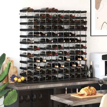 Weinregal für 120 Flaschen Schwarz Massivholz Kiefer