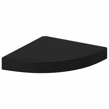 Eck-Schweberegale 2 Stk. Schwarz 25x25x3,8 cm MDF