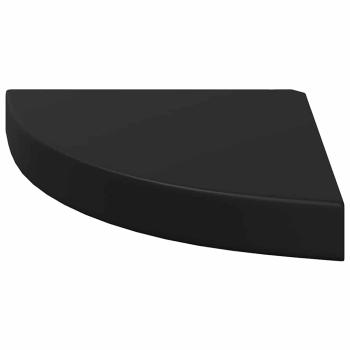 Eck-Schweberegale 2 Stk. Schwarz 25x25x3,8 cm MDF