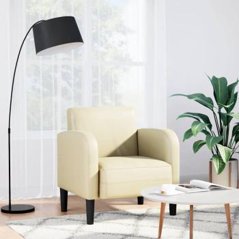 ARDEBO.de - Sessel mit Armlehnen Creme 54 cm Kunstleder