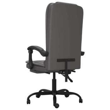 Massage-Bürostuhl mit Liegefunktion Grau Kunstleder