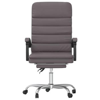 Massage-Bürostuhl mit Liegefunktion Grau Kunstleder