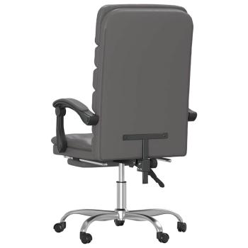 Massage-Bürostuhl mit Liegefunktion Grau Kunstleder
