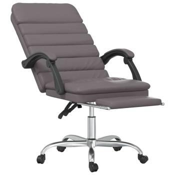Massage-Bürostuhl mit Liegefunktion Grau Kunstleder