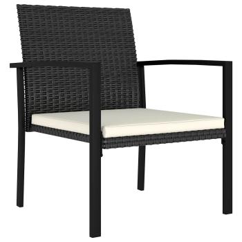 Garten-Essgruppe 5-teilig Schwarz Poly-Rattan