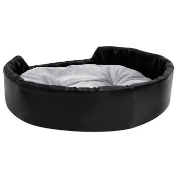 Hundebett Schwarz-Grau 90x79x20 cm Plüsch und Kunstleder