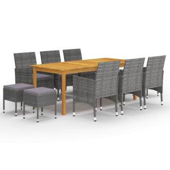 ARDEBO.de - 11-tlg. Garten-Essgruppe Grau