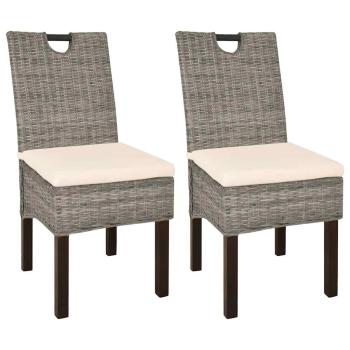ARDEBO.de - Esszimmerstuhl 2 Stk. Kubu-Rattan Mangoholz