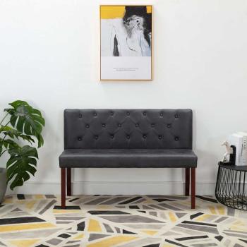 ARDEBO.de - Sitzbank 120 cm Grau Wildleder-Optik