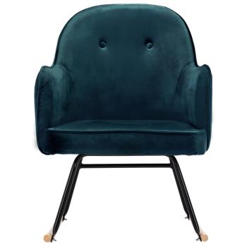 Schaukelstuhl Blau Samt