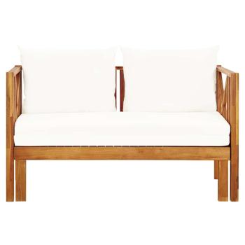 2-Sitzer-Gartenbank mit Kissen 122 cm Massivholz Akazie