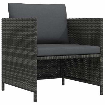 ARDEBO.de - Gartensofa mit Kissen Grau Poly Rattan