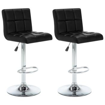 ARDEBO.de - Barhocker 2 Stk. Schwarz Kunstleder
