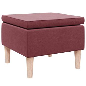 Hocker mit Holzbeinen Weinrot Stoff