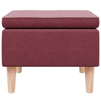 Hocker mit Holzbeinen Weinrot Stoff