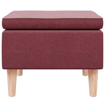 Hocker mit Holzbeinen Weinrot Stoff