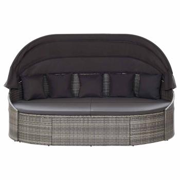 Outdoor-Loungebett mit Dach Grau